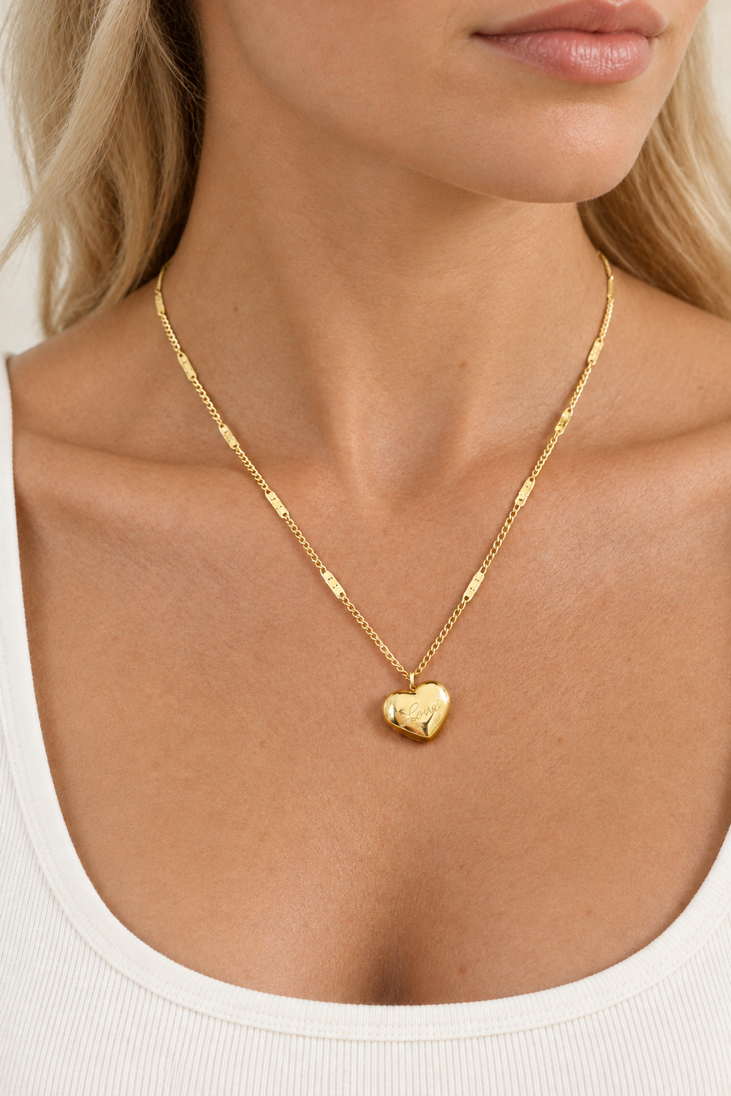Collier Cœur Doré - L'Éclat d'Amour | Christe Bijoux Éclats