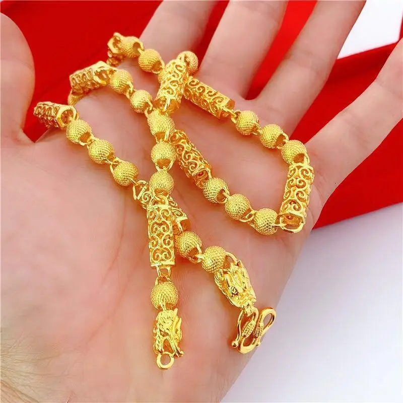 Echtes 18-karätiges Gold
Vergoldete Halskette
Goldfarbene Halskette
Dominante Mode
Trendiger Anhänger, Geschenk für Herren