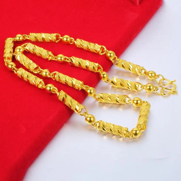 Echtes 18-karätiges Gold
Vergoldete Halskette
Goldfarbene Halskette
Dominante Mode
Trendiger Anhänger, Geschenk für Herren