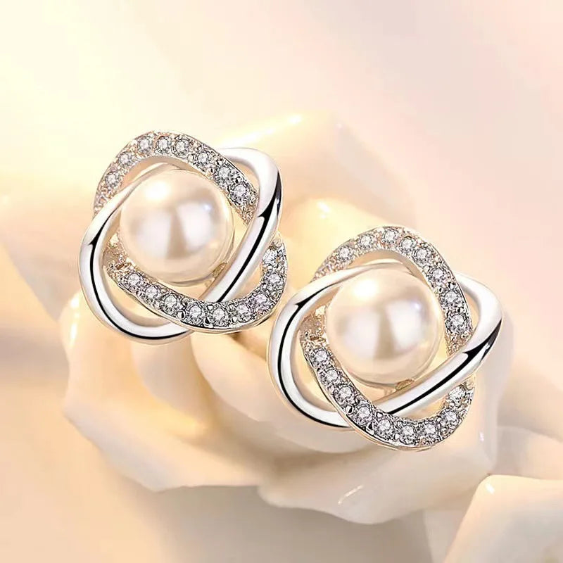 Hochwertiger 14-karätiger Goldschmuck Echte Goldohrringe Luxuriöse gedrehte Ohrstecker für Damen Brincos Pendientes Schmuck