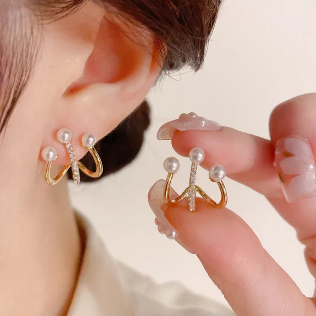 Hochwertiger 14-karätiger Goldschmuck Echte Goldohrringe Luxuriöse gedrehte Ohrstecker für Damen Brincos Pendientes Schmuck